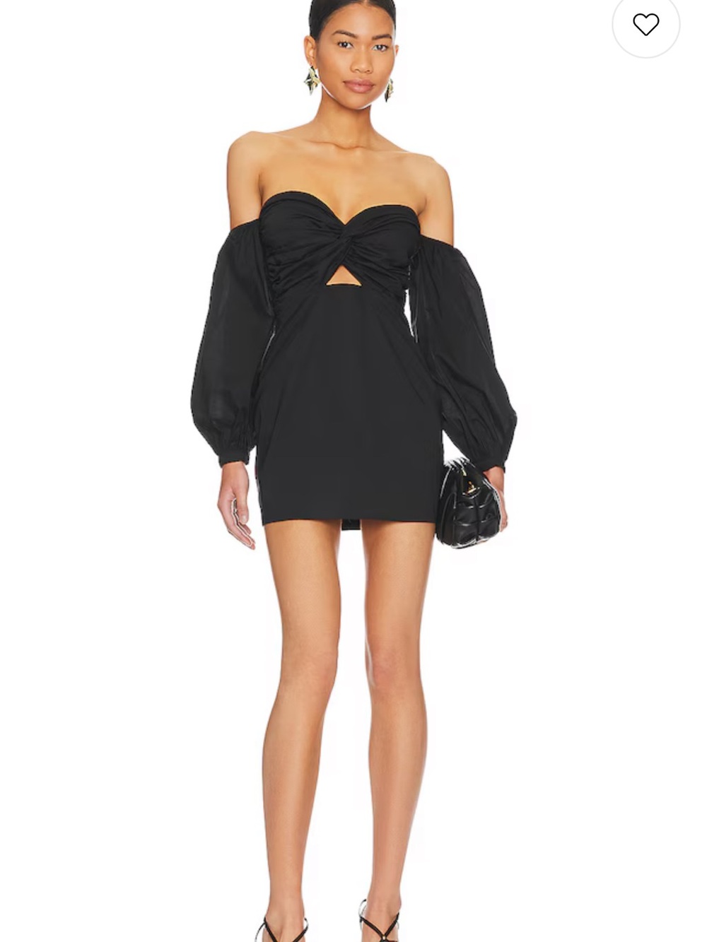 Revolve Superdown Flynn ruched sleeve dress in black